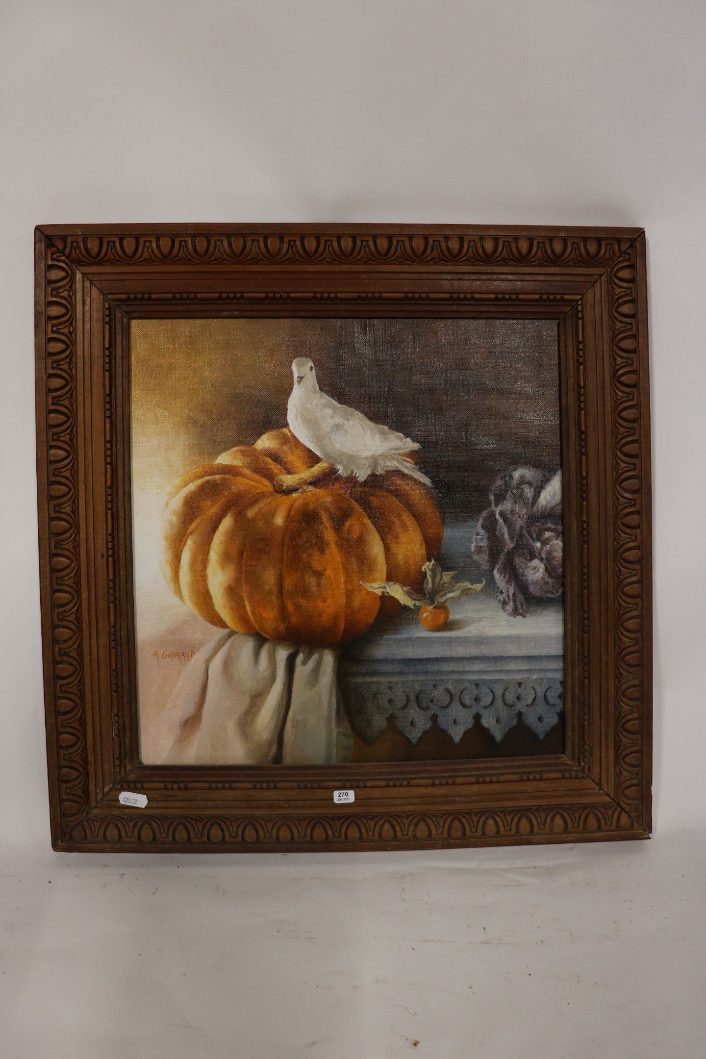 Oil on canvas signed-still life