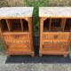 Tables de chevets vintage art deco en noyer