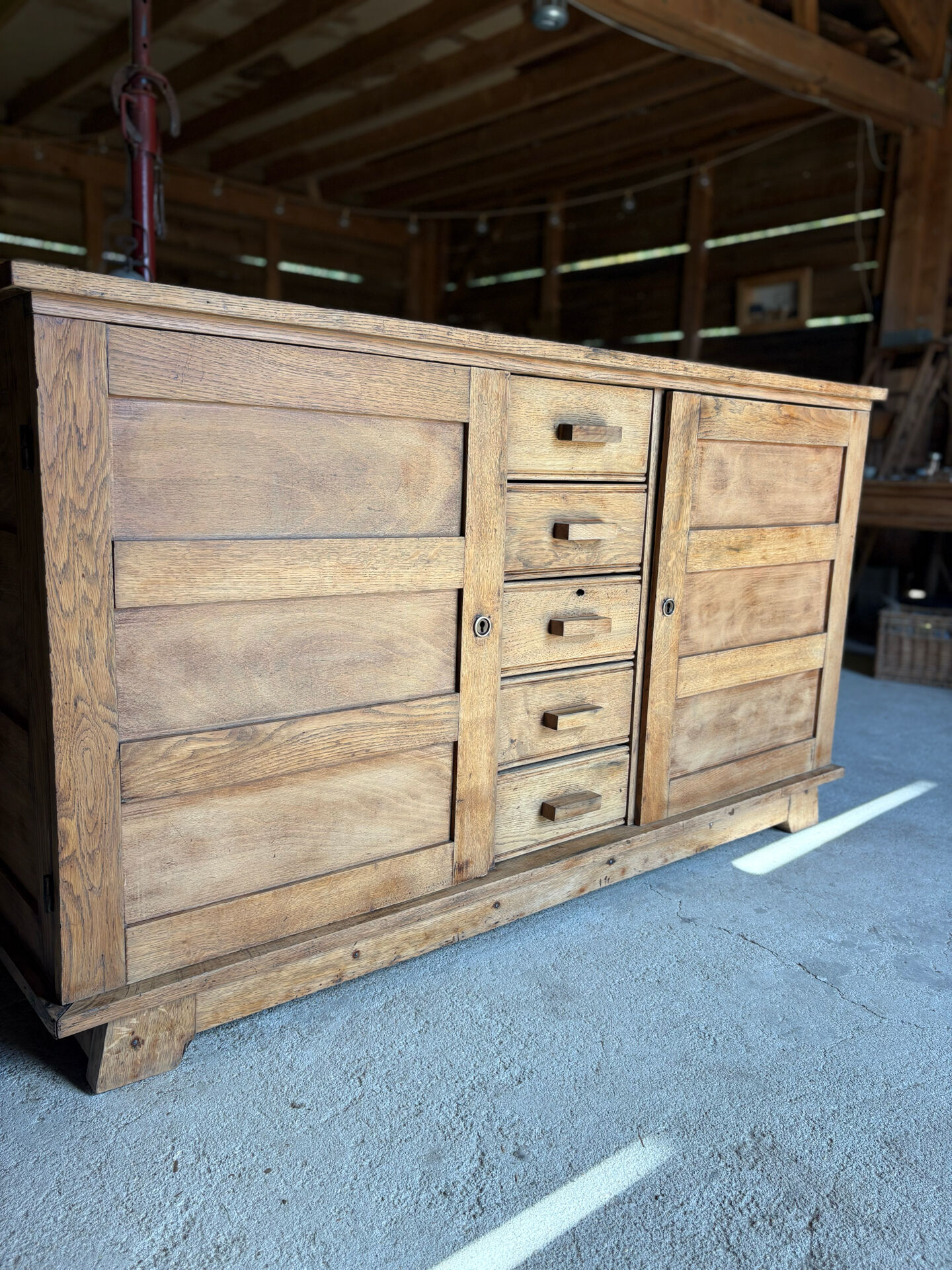 Renovated antique solid wood sideboard