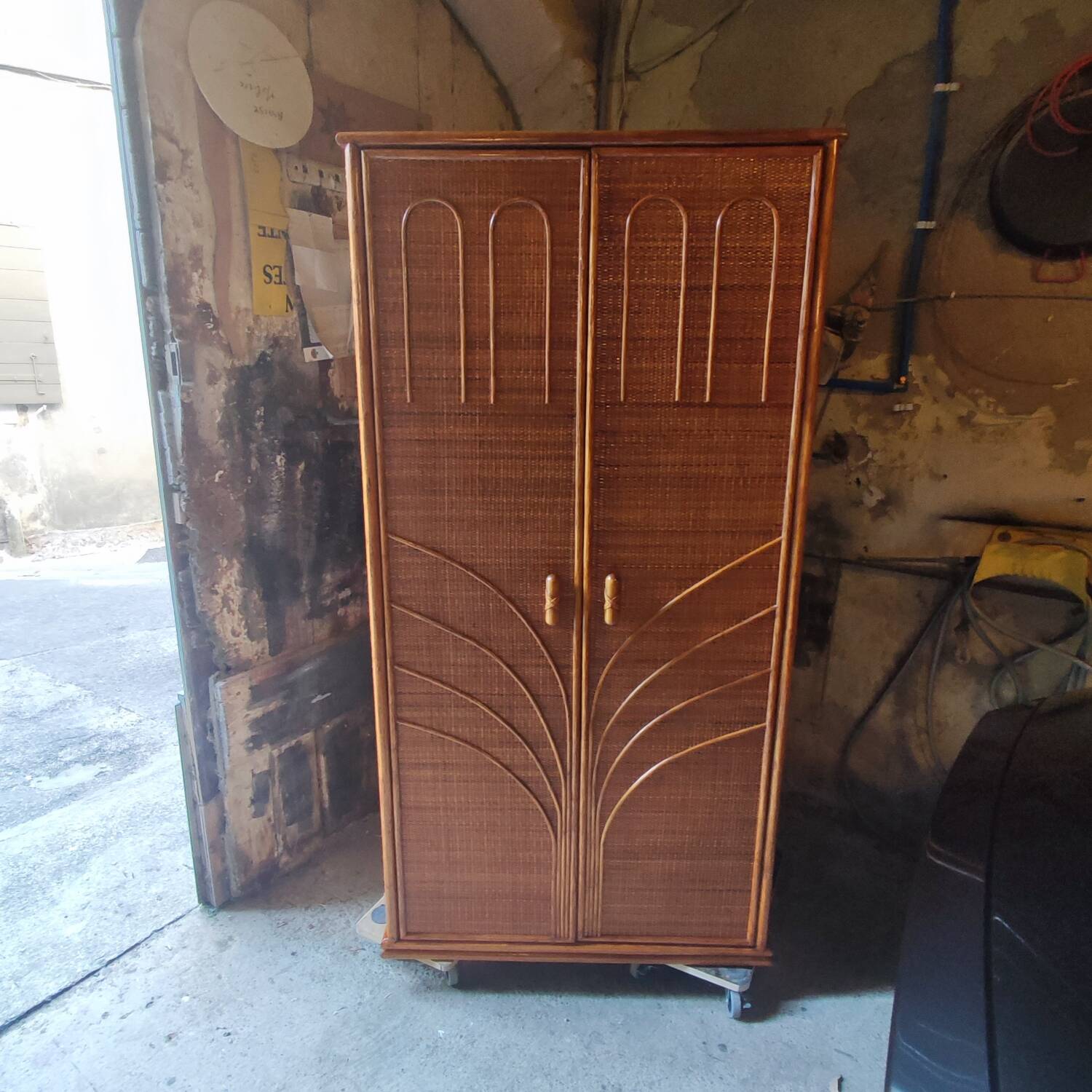 Wicker wardrobe
