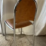 Set of 4 vintage tubular chrome chairs