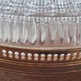 Large vintage Lucien Gau crystal and brass ceiling light