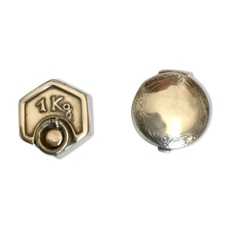 Deux boîtes de pilules d’argent, vintage