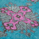 Hand-knotted carved anatolian 1970s 152 cm x 265 cm fuchsia carpet