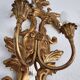 Louis XVI wall lamps Rocaille gilded carved wood antique mirror glass