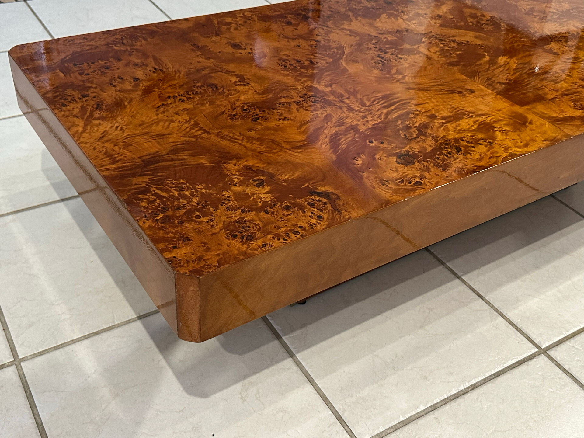 Vintage 1970s Elm Burl Coffee Table