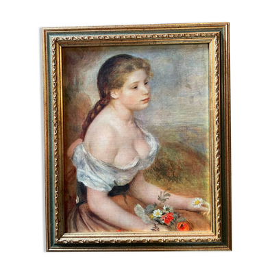 Tableaux une jeune fille aux fleurs