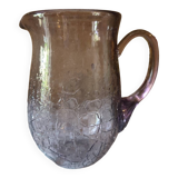 Pichet en verre craquelé couleur mauve