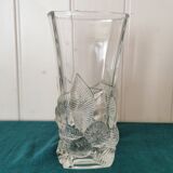 Chiseled glass vase