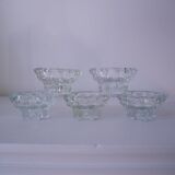 Set of 5 glass candle holders, star shape