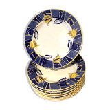 Assiettes céramique bleu