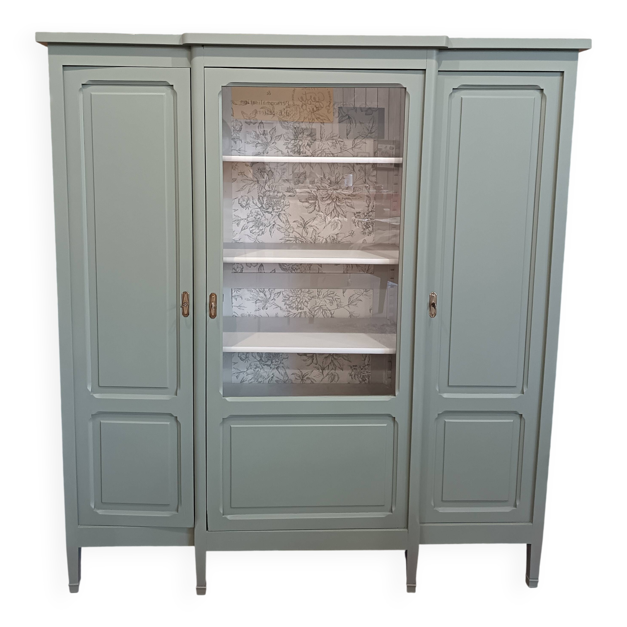 Bronze green display cabinet bookshelf