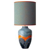 XXL Mid-Century Modern grey and orange ceramic table lamp Carstens Tönnieshof