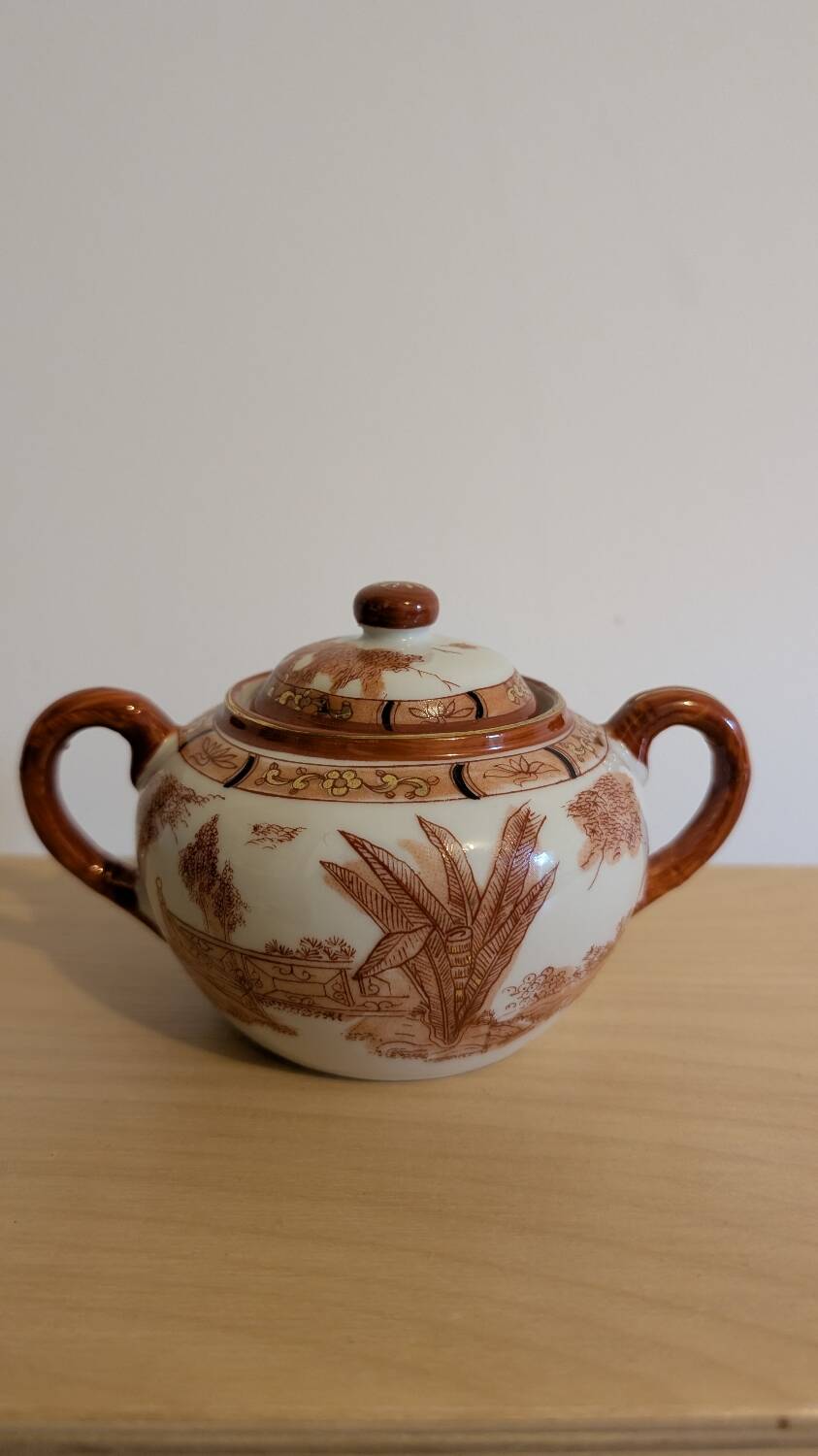 sucrier en porcelaine japonaise vintage