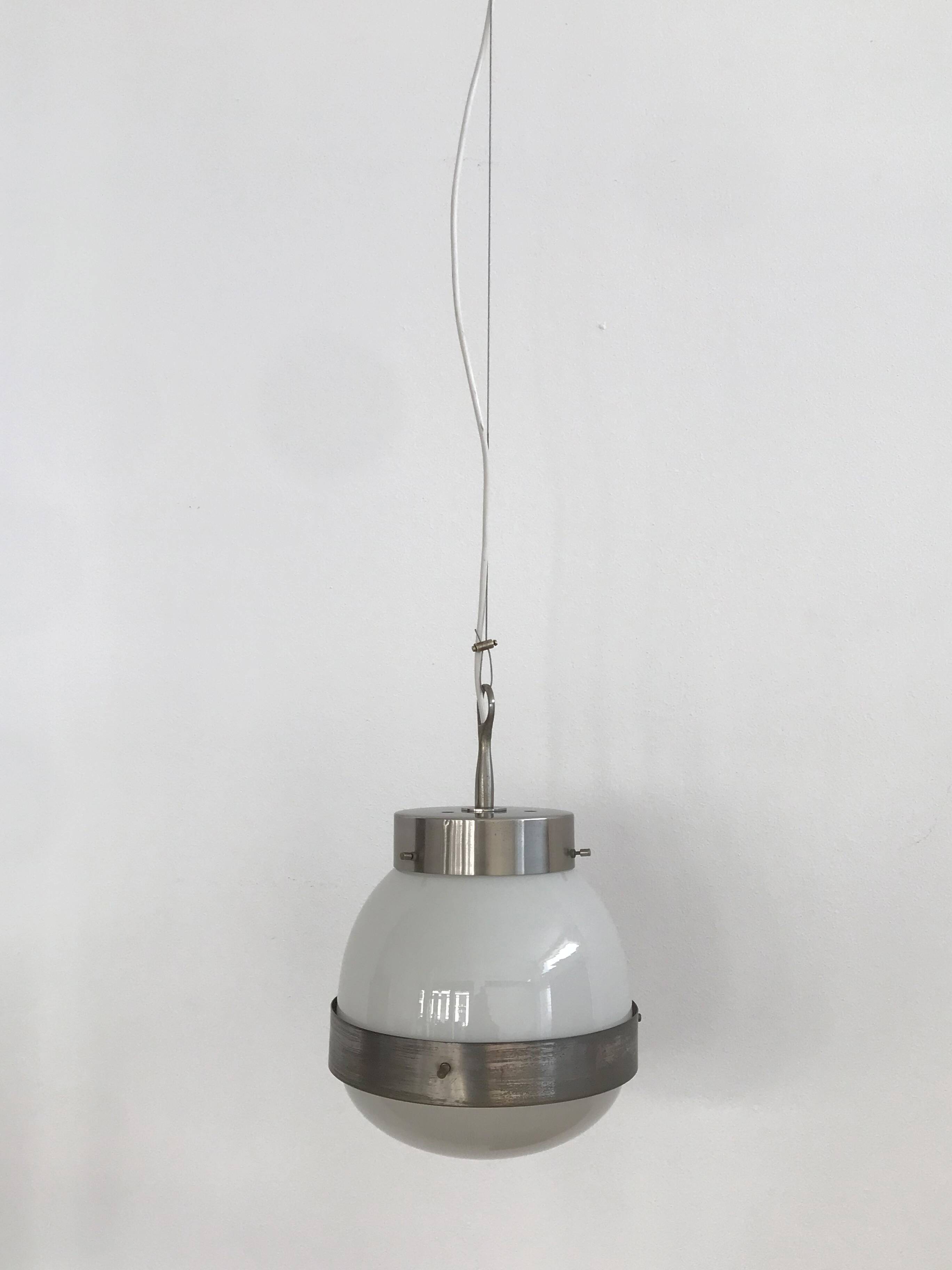 Delta Sergio Mazza for Artemide italian glass pendant lamp 1960s