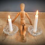 Duo candlesticks glass reims 2