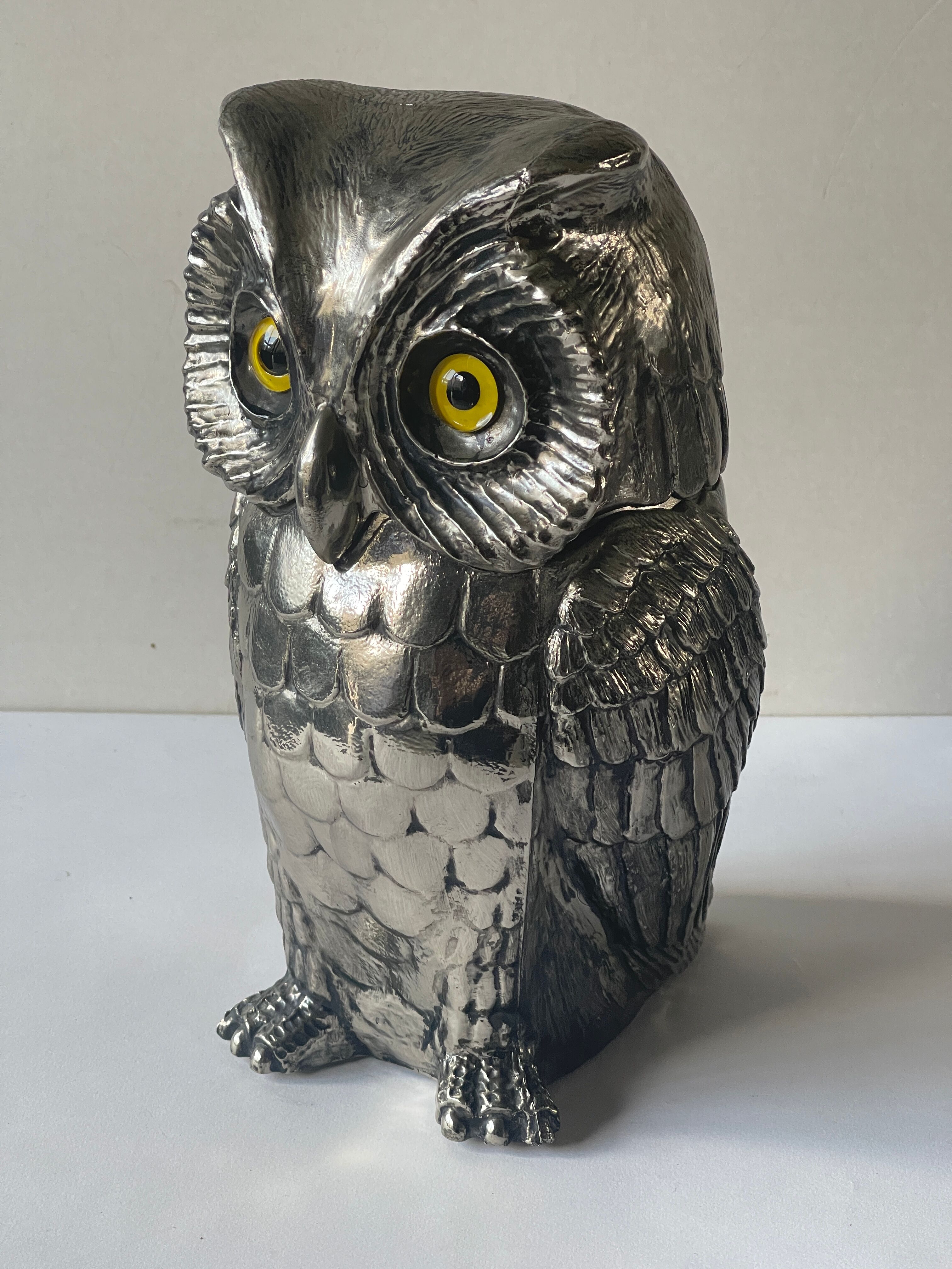 Vintage zoomorphic owl ice bucket