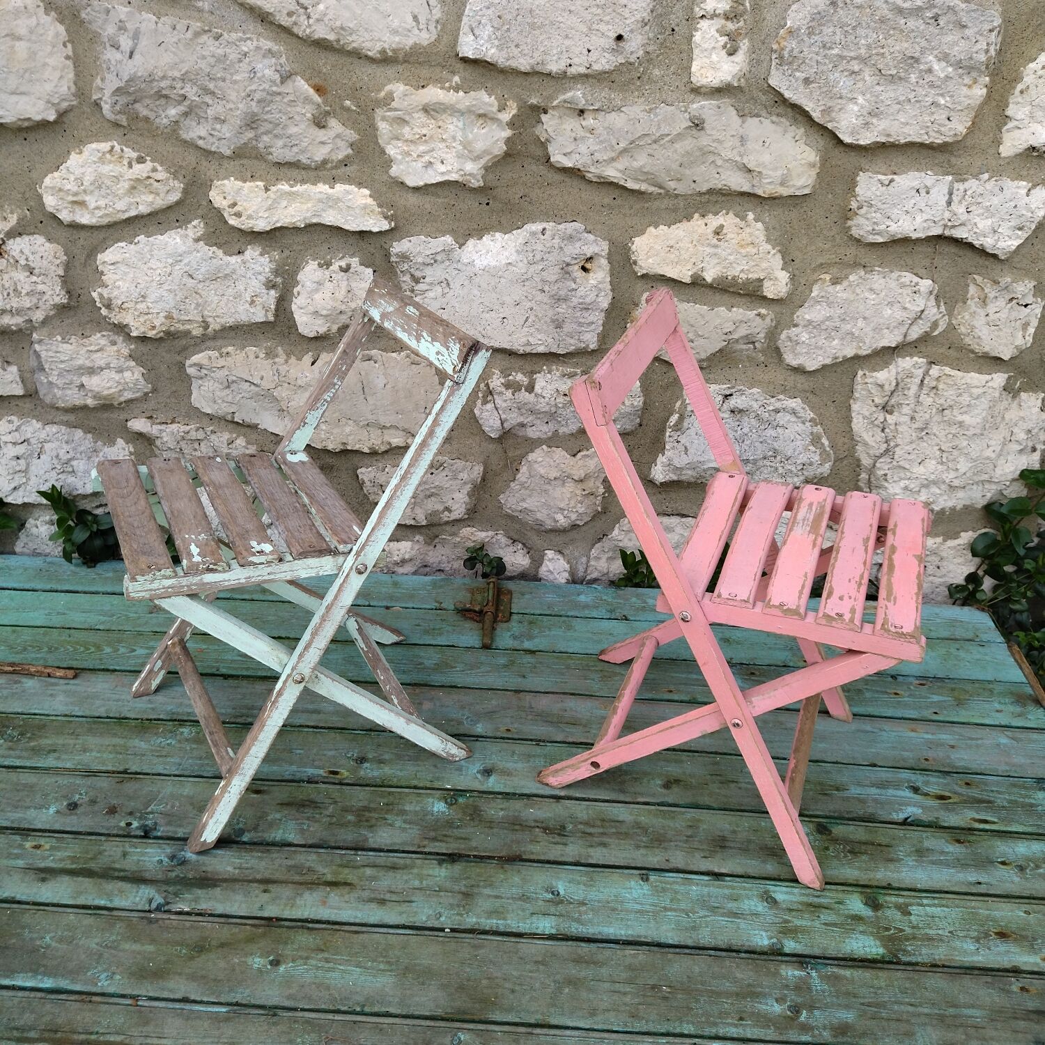 Pair of folding chairs 50s