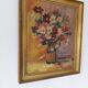 Huile sur panneau vintage signée Hourregue - bouquet de fleurs