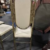 Set of 6 Bamboo chairs in brass 1980