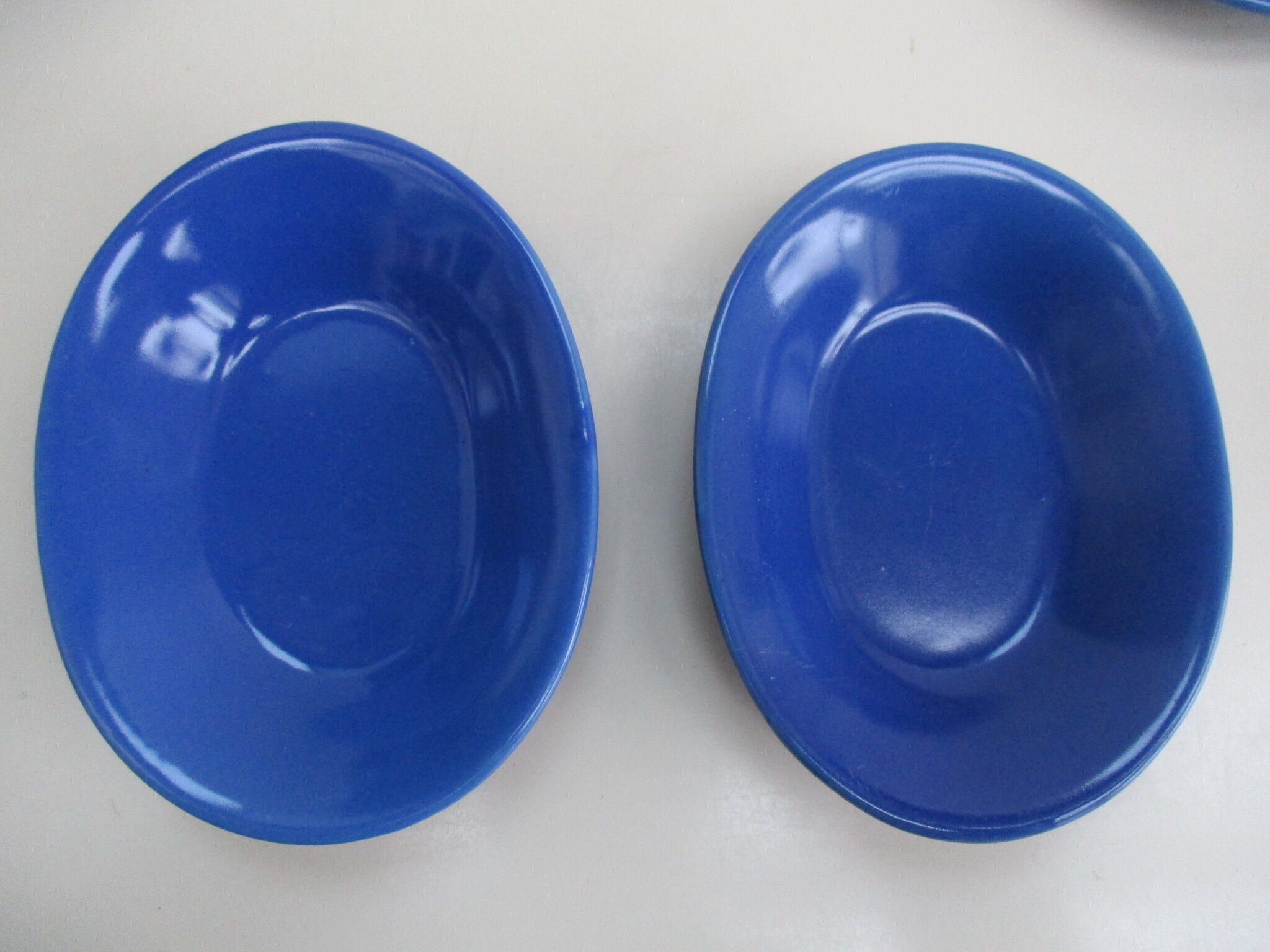 Six Blue Ceramic Cups