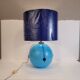 Art Deco table lamp, blue glass sphere, Charles Schneider workshop, 1940s – France