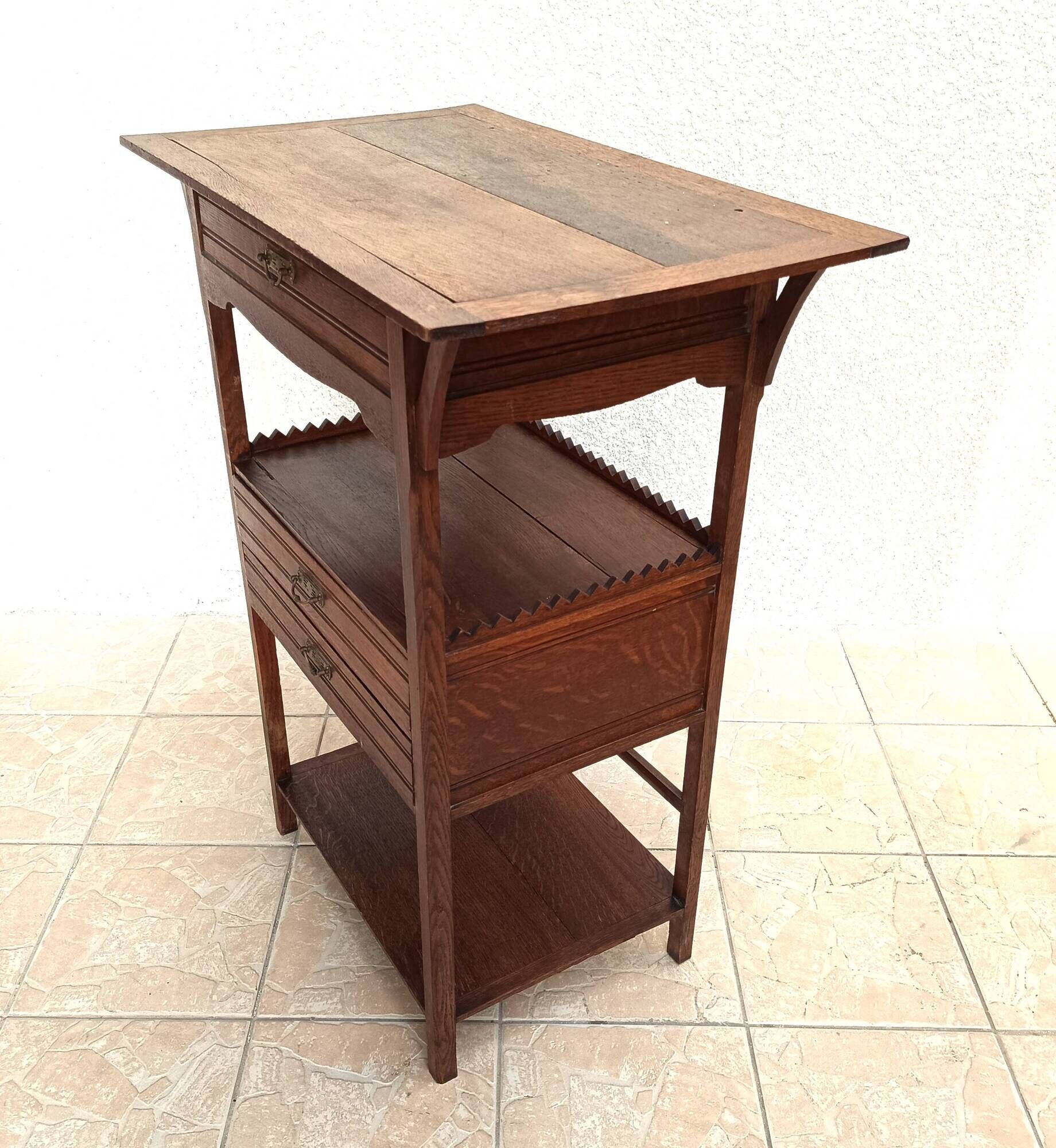 Vintage oak accent cabinet