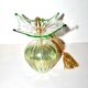 Flacon Vaporisateur à poire en verre soufflé vert irisé vintage PARFUM Collection