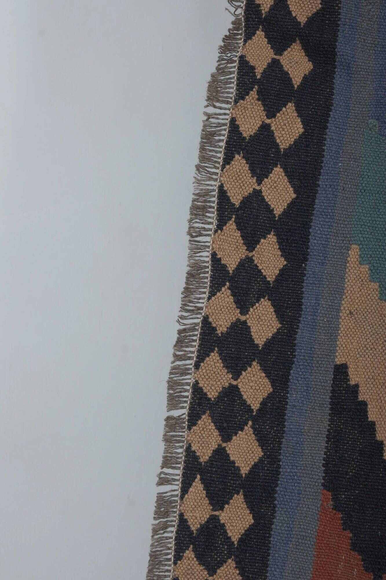 Vintage Turkish kilim handwoven 193x193 cm