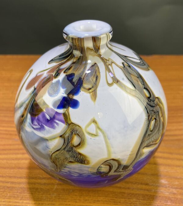 Vase boule soliflore en verre de Murano
