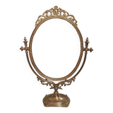 Brass table makeup mirror