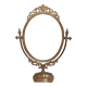 Brass table makeup mirror