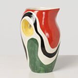 Service (vase et verres en céramique émaillée) signé Roland Brice