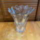 Vintage 1970s Moulded Glass Vase in Corolla Shape with Bubbles