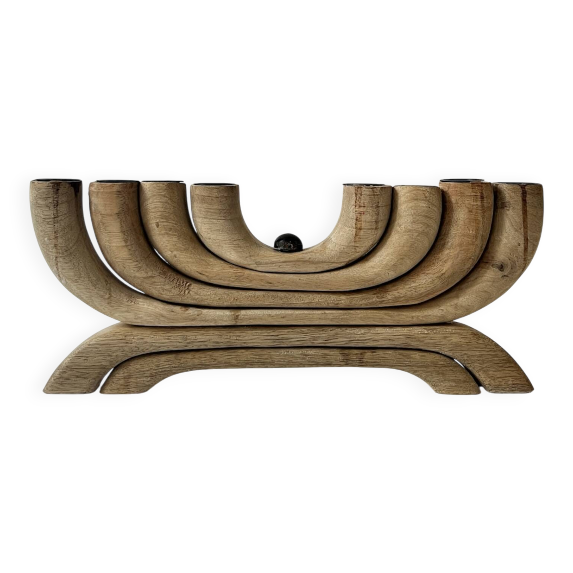 Scandinavian wooden candle holder, Denmark 1970s.