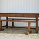 Farmhouse table and two benches, antique wooden farmhouse table, living room furniture, country style, chalet style, decor