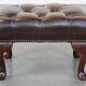 Dark brown cowhide leather Chesterfield ottoman