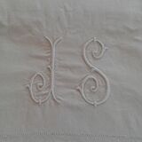 Old cotton drap /lin .monogram JS