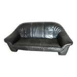 Vintage black leather sofa