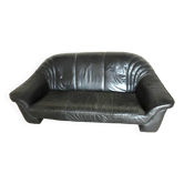 Canapé vintage en cuir noir