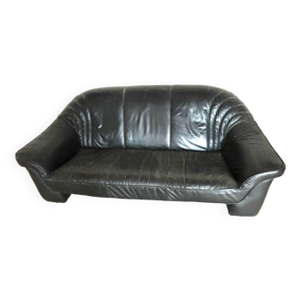 Vintage black leather sofa