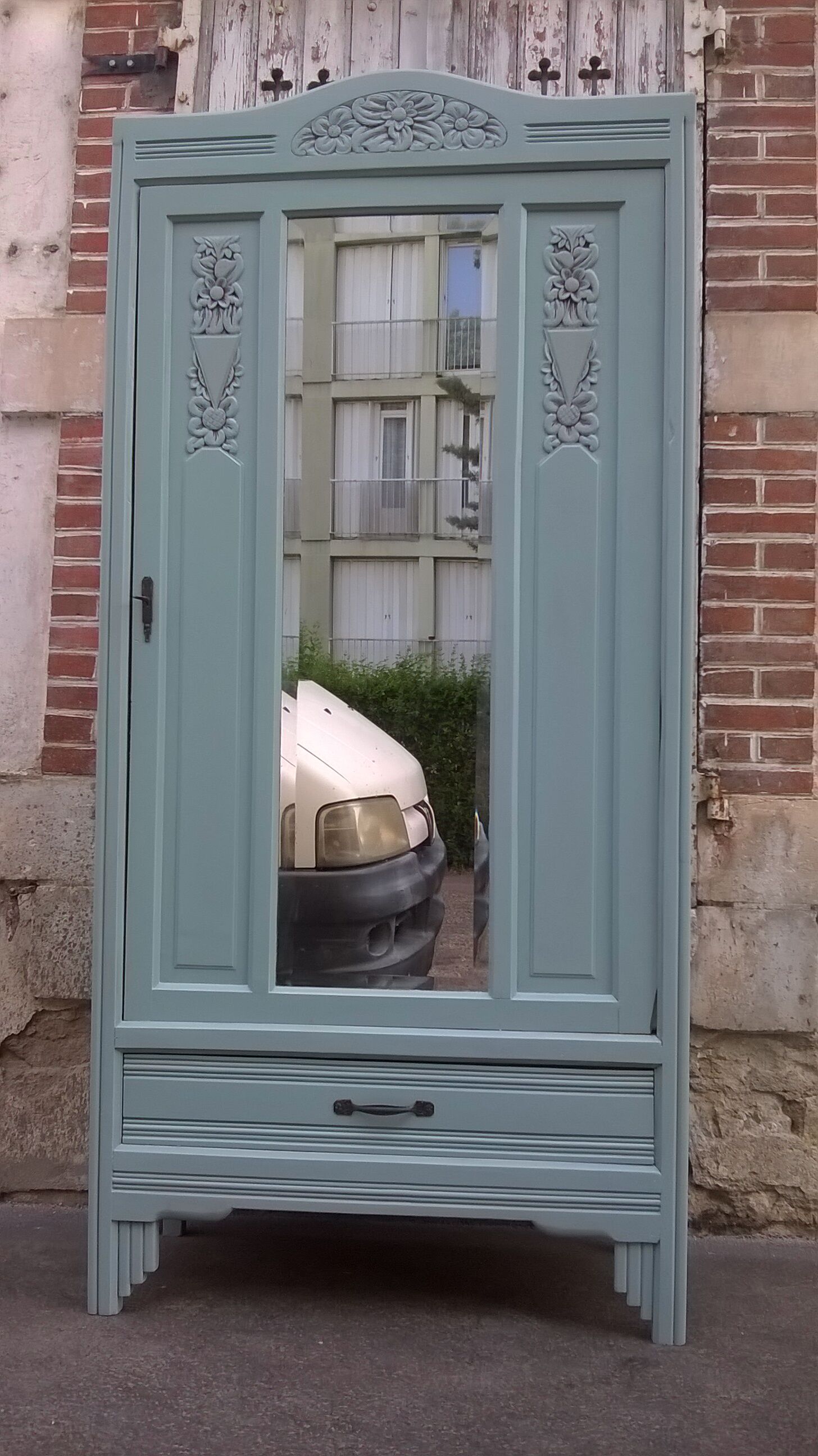 Green parisian wardrobe jade art deco
