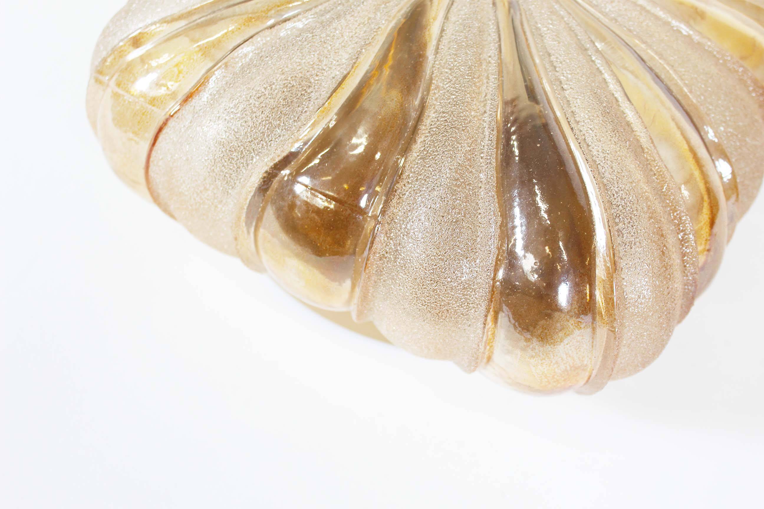 Vintage amber glass wall lamp by Wila Leuchten, Germany 1970's