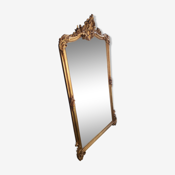 Mirror 146x84cm gilded wood and stucco Ancient rock