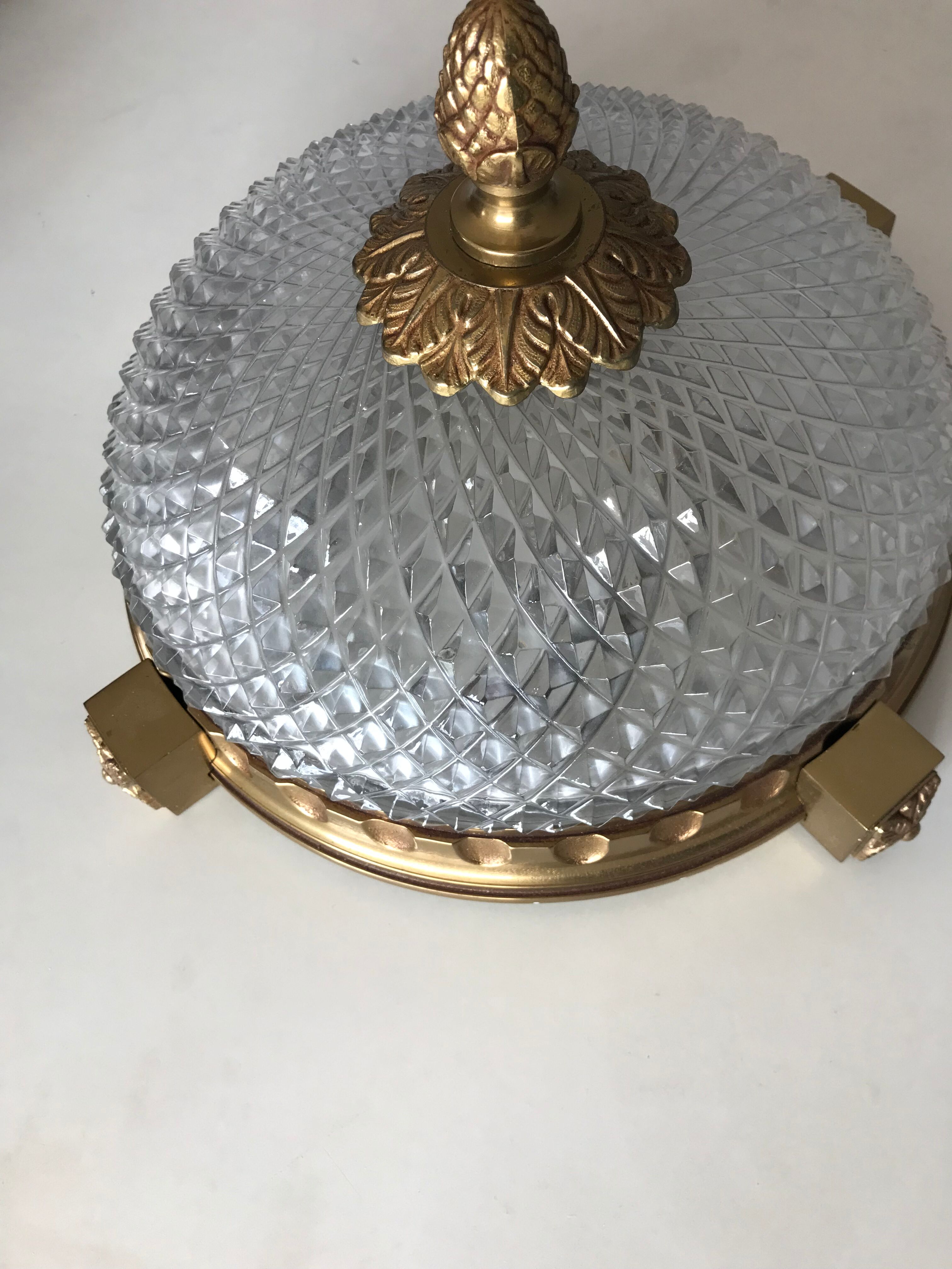 Worked glass ceiling lamp