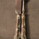 Cutting service knife handles silver Minerve style Rocaille Louis XV