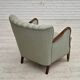 1960s, Danish armchair, light blue furniture fabric, beech wood.