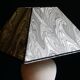 Vintage granite foot lamp and pyramid lampshade in marbled paper