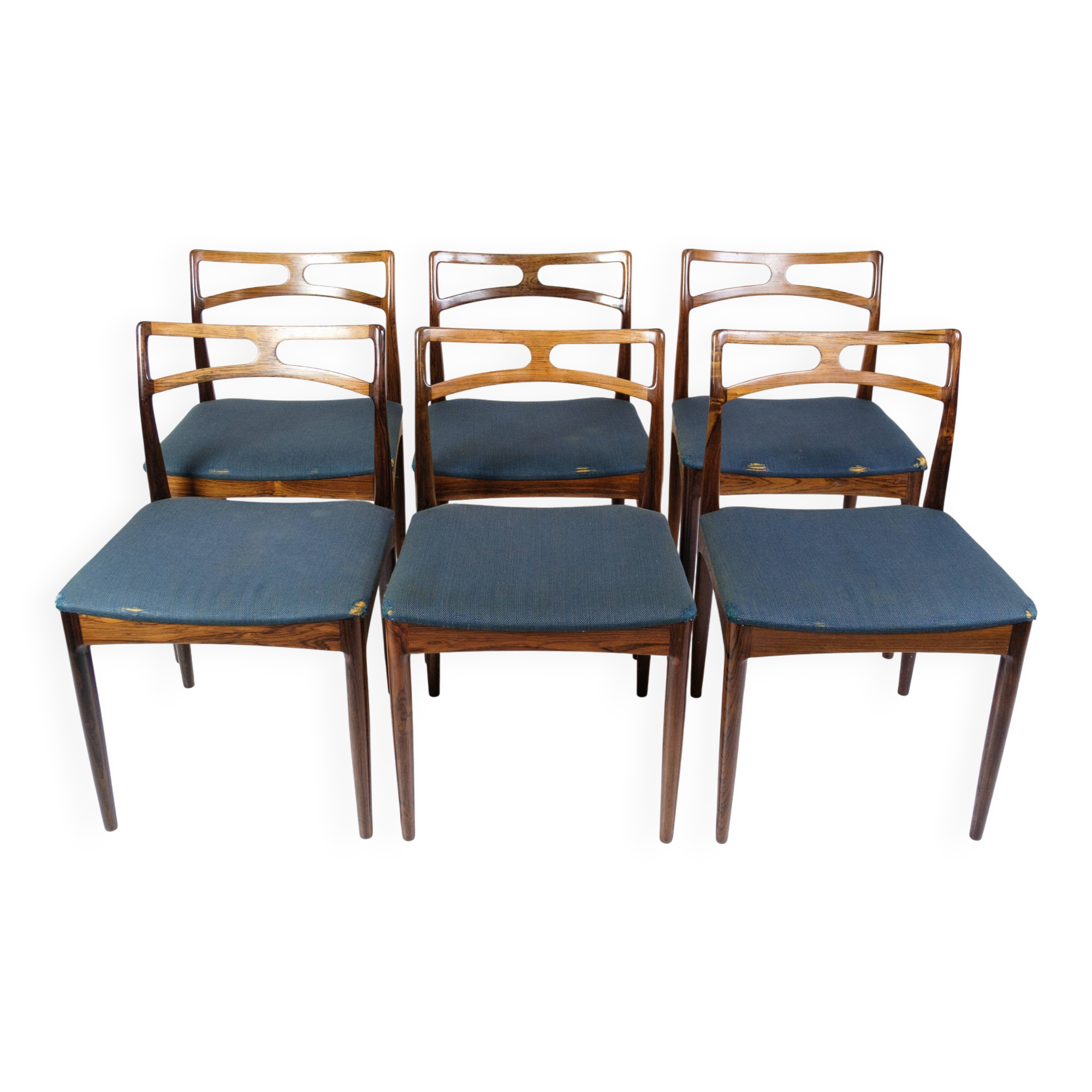 Set Of Six Dining Chairs Model 94 Made In Rosewood By Johannes Andersen