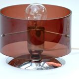 Table lamp Published by Oxar, circa 1972 Philippe Rogier in metal & smoked Altuglas